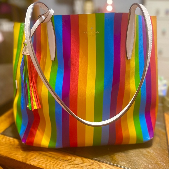 Reversible Kate Spade Rainbow purse/tote - Picture 1 of 8